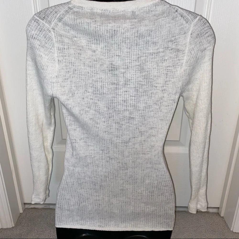 NWOT J.Crew Ribbed Sweater with Flower Sequin Detail - Picture 2 of 7